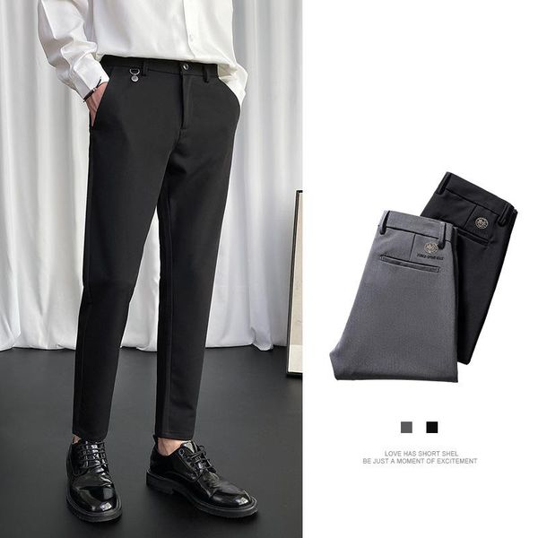 men's pants small trousers sagging korean trend slim foot casual spring and autumn straight suit, Black
men's pants small trousers sagging korean trend slim foot casual spring and autumn straight suit, Black