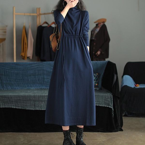women cotton drawstring vintage dress 2021 spring turtleneck casual midi dresses lady long sleeve loose, Black;gray
women cotton drawstring vintage dress 2021 spring turtleneck casual midi dresses lady long sleeve loose, Black;gray