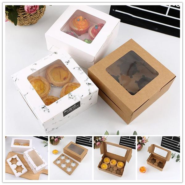 1pcs cake boxes 2/4/6 cavity cup packaging box with clear window muffin kraft paper container holder cupcake gift wrap
1pcs cake boxes 2/4/6 cavity cup packaging box with clear window muffin kraft paper container holder cupcake gift wrap