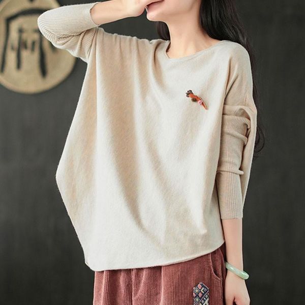 women's sweaters johnature fashion style pullovers o-neck irregular long sleeve knitted sweater 2021 autumn retro all-match women knitw, White;black
women's sweaters johnature fashion style pullovers o-neck irregular long sleeve knitted sweater 2021 autumn retro all-match women knitw, White;black