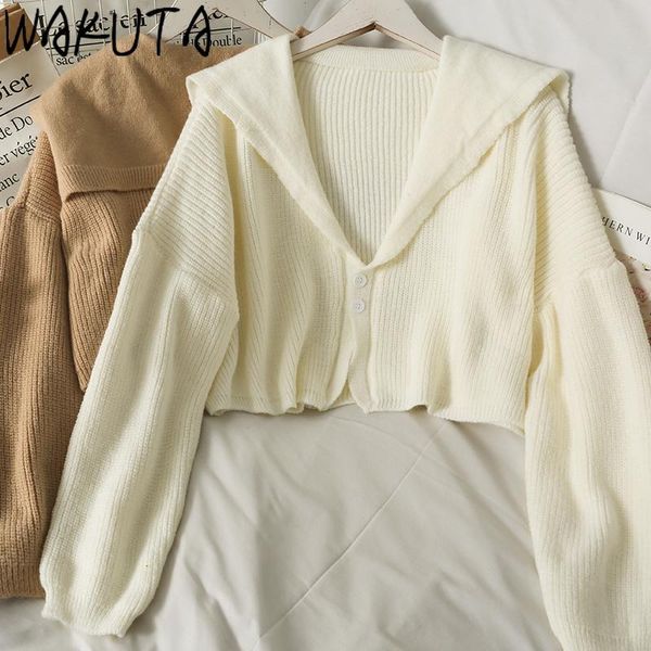women's knits & tees wakuta loose 2021 autumn crop knitted cardigan women elegant solid color korean style long sleeve sweater single b, White
women's knits & tees wakuta loose 2021 autumn crop knitted cardigan women elegant solid color korean style long sleeve sweater single b, White