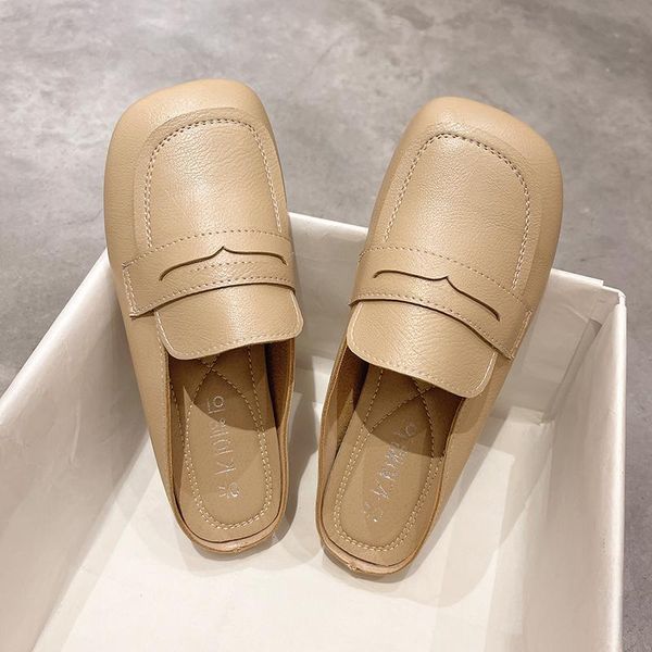 slippers woman square head flats 2021 summer mules soft rubber soles vintage cloesed toe beige sandals ladies shoes slides, Black
slippers woman square head flats 2021 summer mules soft rubber soles vintage cloesed toe beige sandals ladies shoes slides, Black
