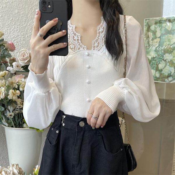 women's sweaters real s v-neck western style youthful-looking knitwear for women autumn., White;black
women's sweaters real s v-neck western style youthful-looking knitwear for women autumn., White;black