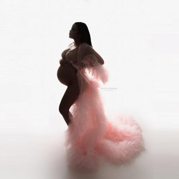 elegant tulle maternity dress for bridal long sleeves custom made plus size ruffles extra puffy pregnancy po shoot gown casual dresses, Black;gray
elegant tulle maternity dress for bridal long sleeves custom made plus size ruffles extra puffy pregnancy po shoot gown casual dresses, Black;gray