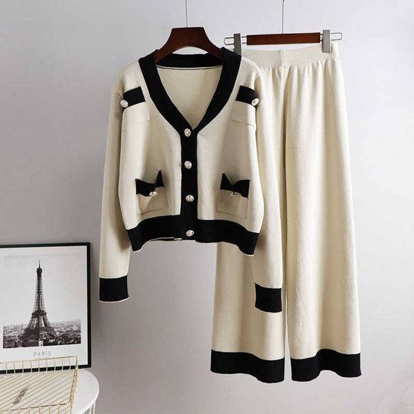 spring 2 piece cardigan coat +wide-leg pants suit fashion casual knitted trousers two-piece female 210531, White
spring 2 piece cardigan coat +wide-leg pants suit fashion casual knitted trousers two-piece female 210531, White