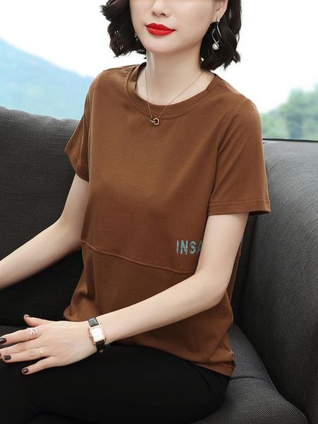 cotton short sleeve t-shirt women loose summer large size 2021 half clothes middle-aged mother body women's, White
cotton short sleeve t-shirt women loose summer large size 2021 half clothes middle-aged mother body women's, White
