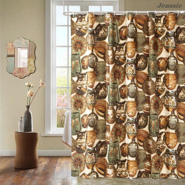shower curtains 3d painted pottery mosaic printed porcelain fabric bathroom curtain polyester bath for decor