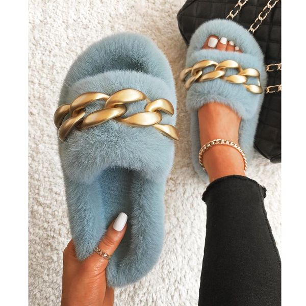 slippers furry gold chain fluffy flip flops designer faux fur slides home cozy plush flat sandals fashion shoes woman, Black
slippers furry gold chain fluffy flip flops designer faux fur slides home cozy plush flat sandals fashion shoes woman, Black