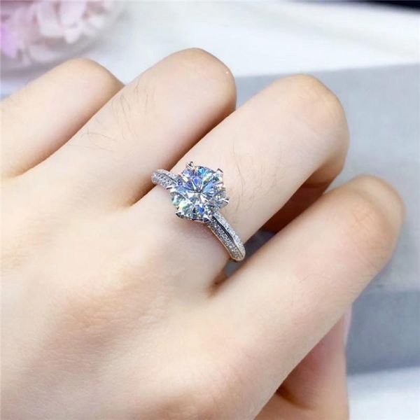 cluster rings 2 moissanite engagement for women s925 silver platinum plated round six prong setting cleaness with certificate, Golden;silver
cluster rings 2 moissanite engagement for women s925 silver platinum plated round six prong setting cleaness with certificate, Golden;silver