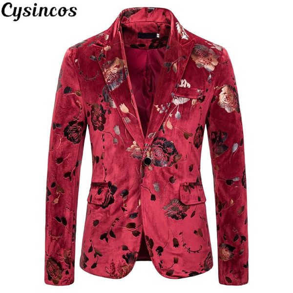 men's suits & blazers cysincos 2021 autumn design men red black stylish royal floral print pattern suit stage singer wedding groom cost, White;black
men's suits & blazers cysincos 2021 autumn design men red black stylish royal floral print pattern suit stage singer wedding groom cost, White;black