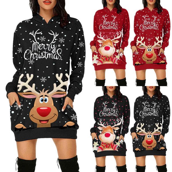 women winter hooded dress fashion christmas prints hoodies dress bag hip fashion long sleeves mini dress navidad dropshipping y1118, Black
women winter hooded dress fashion christmas prints hoodies dress bag hip fashion long sleeves mini dress navidad dropshipping y1118, Black