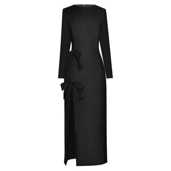rosyroozy 2021 fashion o-neck collar long sleeve bow high split black dress spring summer women elegant femme vestidos casual dresses, Black;gray
rosyroozy 2021 fashion o-neck collar long sleeve bow high split black dress spring summer women elegant femme vestidos casual dresses, Black;gray