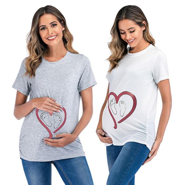 maternity & tees women short sleeve cute foot print t-shirt fashion summer casual pregnancy blouse clothes m140#, White
maternity & tees women short sleeve cute foot print t-shirt fashion summer casual pregnancy blouse clothes m140#, White