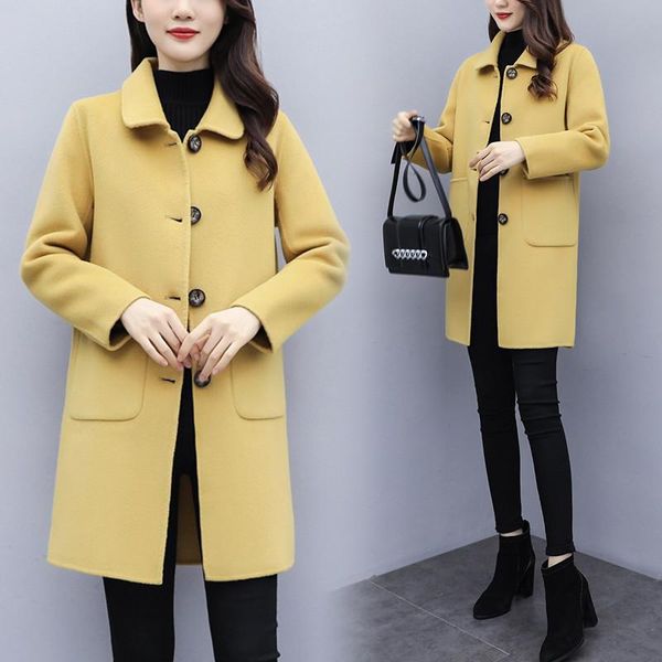 women's wool & blends women black woolen coat 2021 autumn winter korean mid-length slim overcoat female plus size 4xl jacket ladies g15
women's wool & blends women black woolen coat 2021 autumn winter korean mid-length slim overcoat female plus size 4xl jacket ladies g15