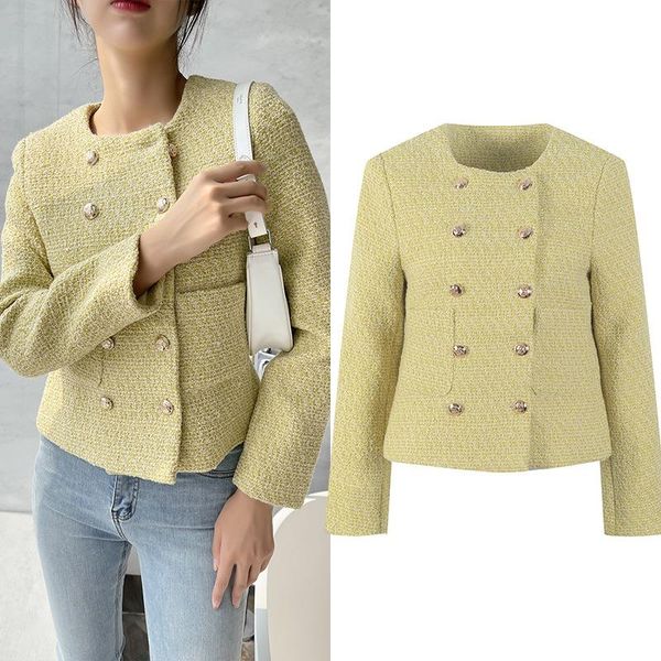 women's suits & blazers women tweed brand design coats 2021 spring autumn long sleeve solid yellow elegant office lady high street casu, White;black
women's suits & blazers women tweed brand design coats 2021 spring autumn long sleeve solid yellow elegant office lady high street casu, White;black