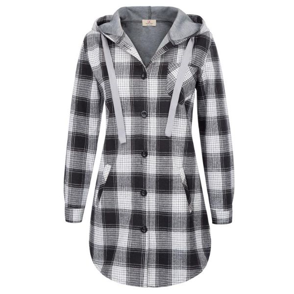 women's jackets casual grid pattern long sleeve curved hem hooded coat fixed hood with drawstring, Black;brown
women's jackets casual grid pattern long sleeve curved hem hooded coat fixed hood with drawstring, Black;brown