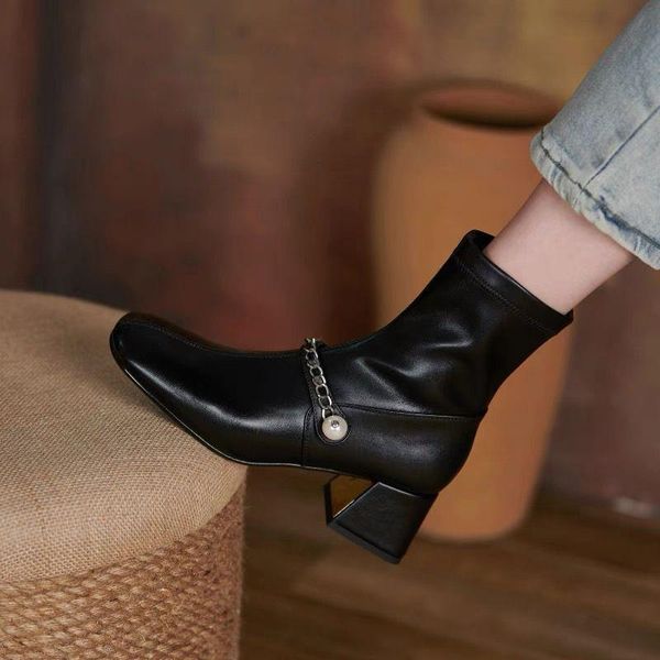 boots autumn winter women ankle office lady casual high heels zip shoes woman mixed colors genuine leather, Black
boots autumn winter women ankle office lady casual high heels zip shoes woman mixed colors genuine leather, Black