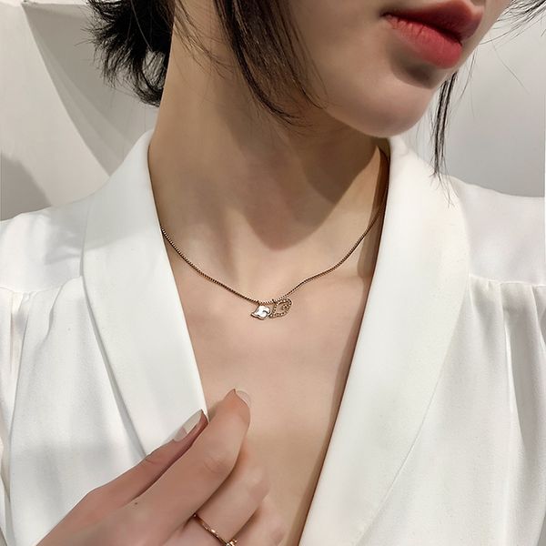 xiangyun titanium steel french necklace women's cold wind collarbone chain, Black
xiangyun titanium steel french necklace women's cold wind collarbone chain, Black