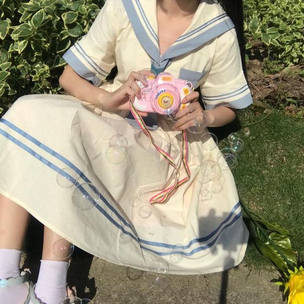 clothing sets japanese college wind sweet contrast hai jun ling short-sleeved high-waisted wild students by age jk doll dress female summer, White
clothing sets japanese college wind sweet contrast hai jun ling short-sleeved high-waisted wild students by age jk doll dress female summer, White