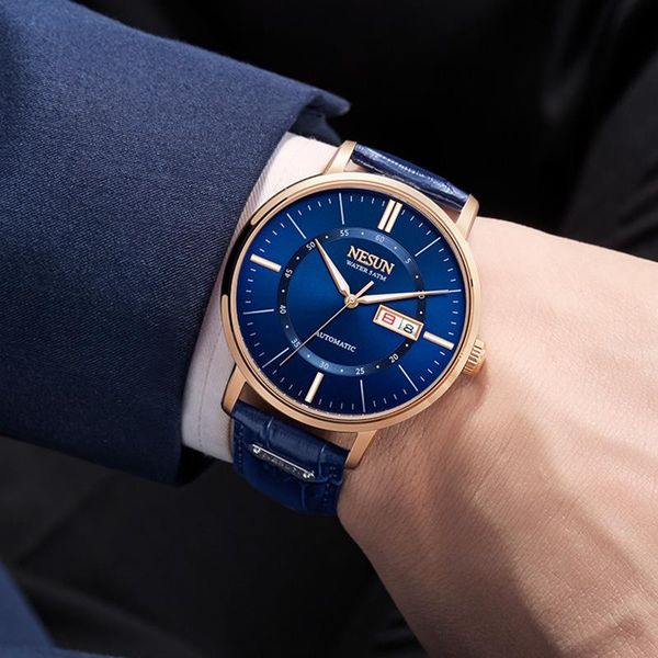 wristwatches nesun men's watch automatic mechanical waterproof business fashion sapphire leather wrist watches, Slivery;brown
wristwatches nesun men's watch automatic mechanical waterproof business fashion sapphire leather wrist watches, Slivery;brown