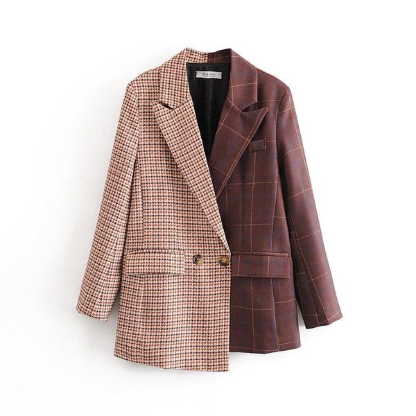 fashion retro suit jacket women's irregular design sense color matching plaid winter women vintage jackets female suits & blazers, White;black
fashion retro suit jacket women's irregular design sense color matching plaid winter women vintage jackets female suits & blazers, White;black