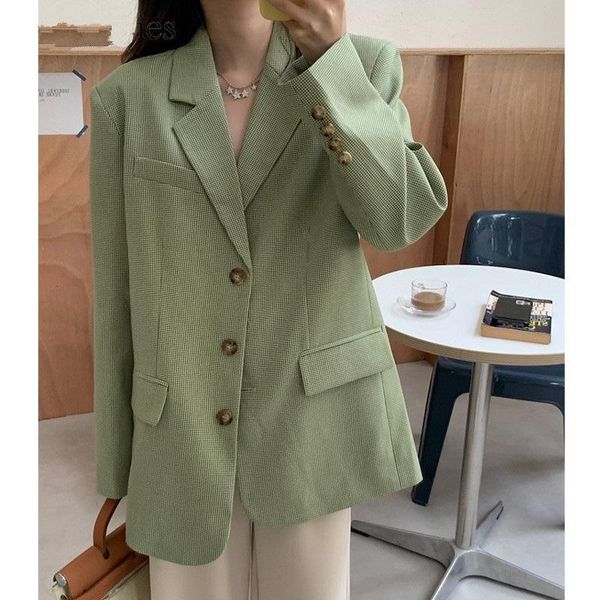 women's suits & blazers women oversized plaid green blazer casual single breasted suit jacket female 2021 loose outwear, White;black
women's suits & blazers women oversized plaid green blazer casual single breasted suit jacket female 2021 loose outwear, White;black