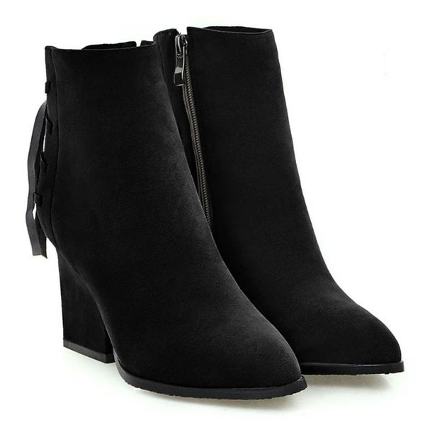 boots 2021 autumn winter women warm ankle for pure color pointed toe zipper chunky heels vintage booties, Black
boots 2021 autumn winter women warm ankle for pure color pointed toe zipper chunky heels vintage booties, Black