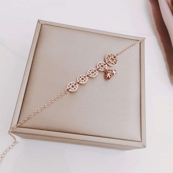 copper coin bell plated with 18k rose fashion anklet women's color gold titanium steel korean jewelry gift, Red;blue
copper coin bell plated with 18k rose fashion anklet women's color gold titanium steel korean jewelry gift, Red;blue