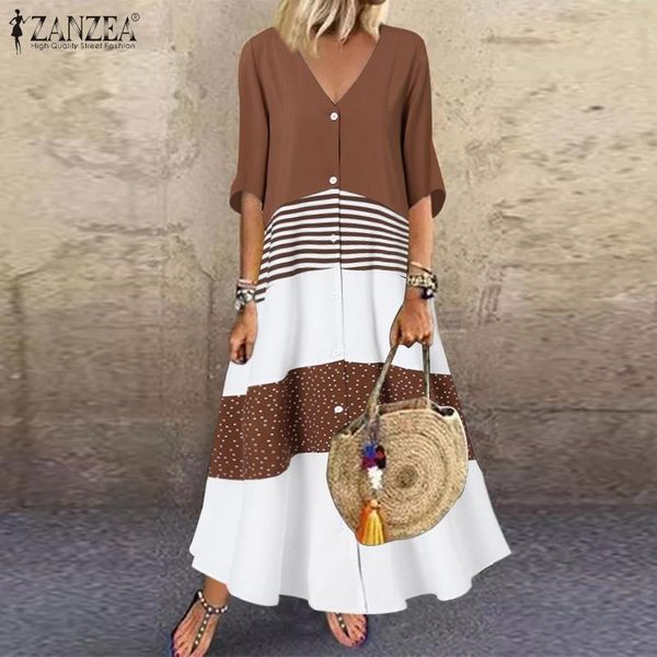 women vintage v neck half sleeve sundress zanzea summer polka dot printed long shirt dress plus size patchwork kaftan vestidos casual dresse, Black;gray
women vintage v neck half sleeve sundress zanzea summer polka dot printed long shirt dress plus size patchwork kaftan vestidos casual dresse, Black;gray