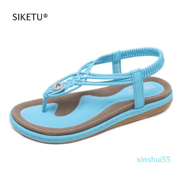 sandals summer comfortable women woven upper design fashion flats shoes elastic band flip flops siketu brand, Black 
sandals summer comfortable women woven upper design fashion flats shoes elastic band flip flops siketu brand, Black