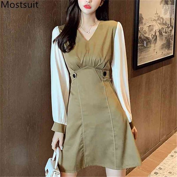 spring color-blocked fashion women dress full sleeve v-neck a-line dresses elegant ladies vestidos femme 210513, Black;gray
spring color-blocked fashion women dress full sleeve v-neck a-line dresses elegant ladies vestidos femme 210513, Black;gray