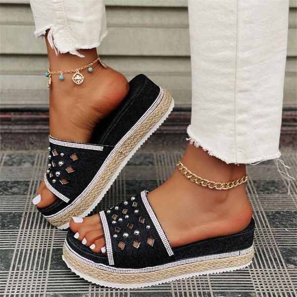 slippers women summer wedges casual rope thick soles high heels sandals fashion outdoor beach ladies slides flip flop, Black
slippers women summer wedges casual rope thick soles high heels sandals fashion outdoor beach ladies slides flip flop, Black