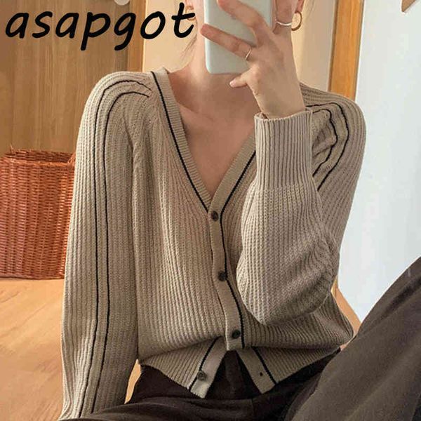 sweaters&jumpers spring retro slim v neck contrast color cardigan single breasted loose casual knitted jacket sueter mujer 210429, White
sweaters&jumpers spring retro slim v neck contrast color cardigan single breasted loose casual knitted jacket sueter mujer 210429, White