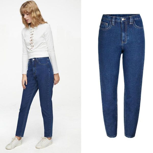 deep blue vintage high waist jeans woman boyfriends women's full length mom cowboy denim pants
deep blue vintage high waist jeans woman boyfriends women's full length mom cowboy denim pants