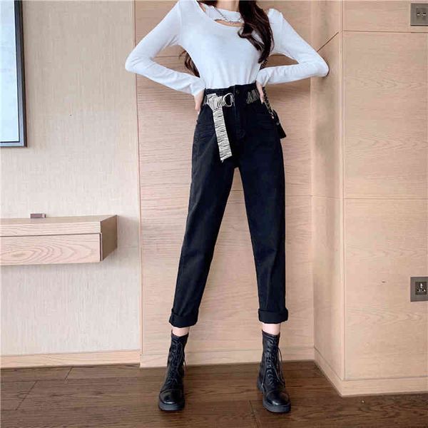 high-waisted woman stretchy waistline waistband retro-washed down jeans boyfriend old pants with a belt, Blue
high-waisted woman stretchy waistline waistband retro-washed down jeans boyfriend old pants with a belt, Blue