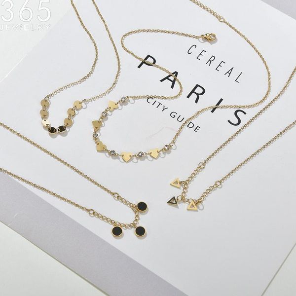 chains 2021 fashion design gold color stainless steel necklace hearts rounds triangle single chain for women jewelry gifts1, Silver
chains 2021 fashion design gold color stainless steel necklace hearts rounds triangle single chain for women jewelry gifts1, Silver