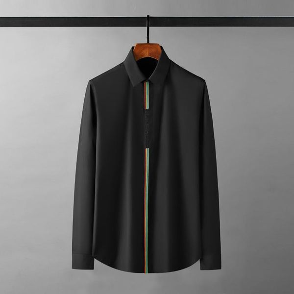 men's casual shirts placket embroidery male luxury long sleeve mens fashion slim fit party man plus size 4xl, White;black
men's casual shirts placket embroidery male luxury long sleeve mens fashion slim fit party man plus size 4xl, White;black