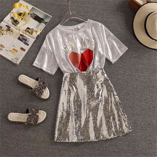 two piece sets women love printed lette + sequins mini skirts outfit summer o neck bandage t shirts clothes 2 pcs suits 210520, White
two piece sets women love printed lette + sequins mini skirts outfit summer o neck bandage t shirts clothes 2 pcs suits 210520, White