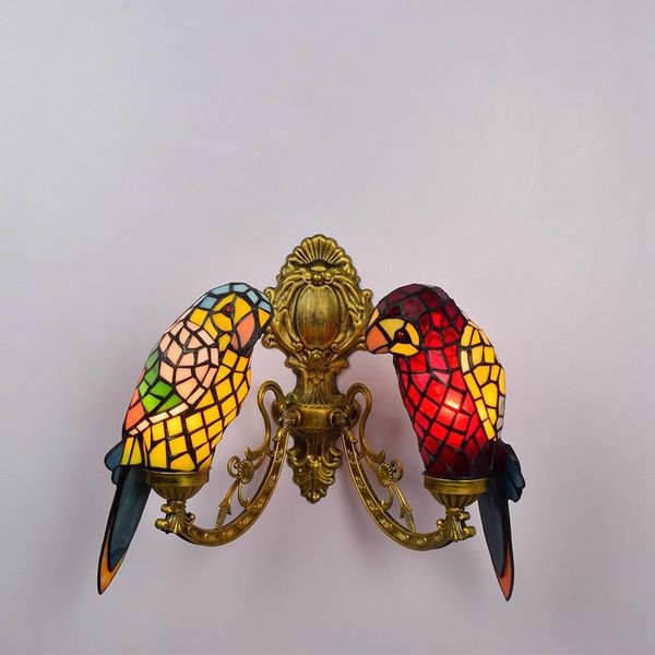 european retro corridor double head wall lamp american animal parrot stained glass bar restaurant
european retro corridor double head wall lamp american animal parrot stained glass bar restaurant