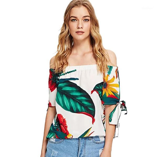 women off shoulder blouses leaf printed short sleeve blouse strapless shirt streetwear party beach clothing women's & shirts, White
women off shoulder blouses leaf printed short sleeve blouse strapless shirt streetwear party beach clothing women's & shirts, White
