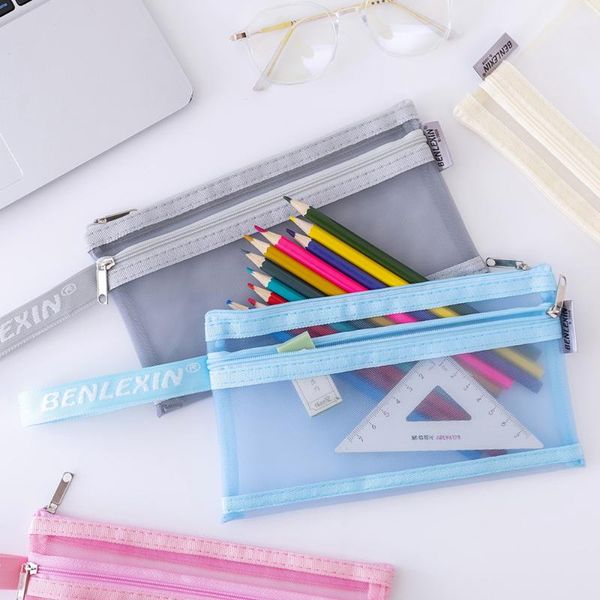 pencil cases transparent case for office mesh bags estuche double layer trousse scolaire a6 piornik stationery pouch
pencil cases transparent case for office mesh bags estuche double layer trousse scolaire a6 piornik stationery pouch