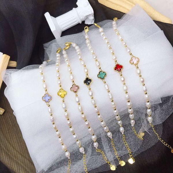 strands crystal clover bracelet lucky freshwater pearl bracelet millet color protection gift, Black
strands crystal clover bracelet lucky freshwater pearl bracelet millet color protection gift, Black