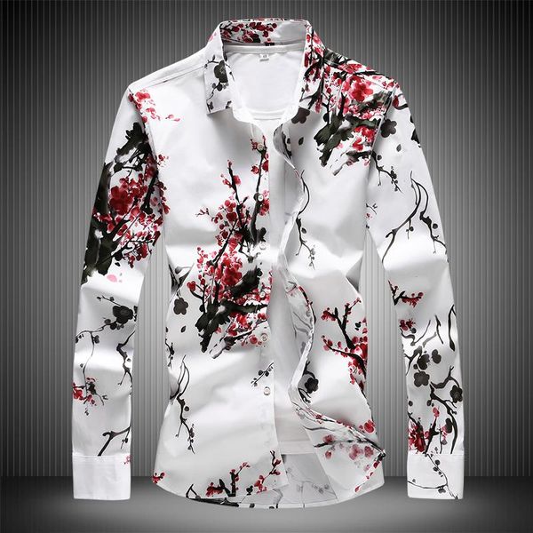 men's plum blossom white shirt 2021 fashion slim fit long sleeve men shirts flowers blouse #7508 dress, White;black
men's plum blossom white shirt 2021 fashion slim fit long sleeve men shirts flowers blouse #7508 dress, White;black