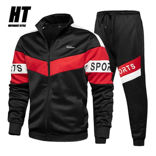 fashion mens spring tracksuit hooded polyester sweatshirt men long sleeve splicing zipper fitness sporting jacket + pants sets 210603, Gray
fashion mens spring tracksuit hooded polyester sweatshirt men long sleeve splicing zipper fitness sporting jacket + pants sets 210603, Gray