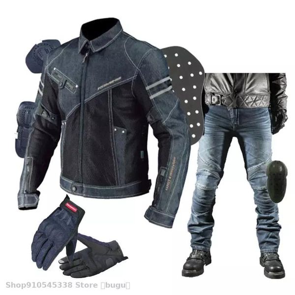 for komine denim motorcycle jacket pants glovves suits motorbike riding full body protective gear armor clothing h apparel
for komine denim motorcycle jacket pants glovves suits motorbike riding full body protective gear armor clothing h apparel