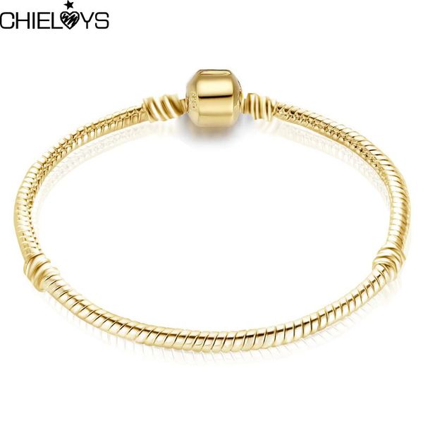 charm bracelets chieloys gold color diy base chain bracelet for women snake fit big beads brand 17cm-21cm, Golden;silver
charm bracelets chieloys gold color diy base chain bracelet for women snake fit big beads brand 17cm-21cm, Golden;silver