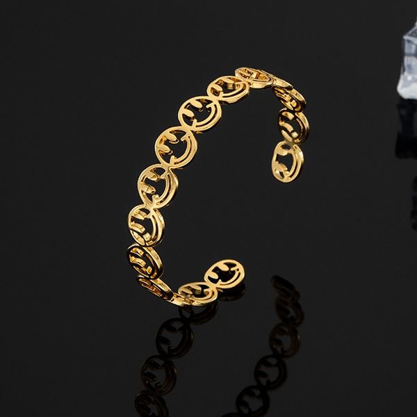 european and american fashion ol hip hop smile jewelry copper bangle plated gold adjustable bracelet women's wholesale, Black
european and american fashion ol hip hop smile jewelry copper bangle plated gold adjustable bracelet women's wholesale, Black