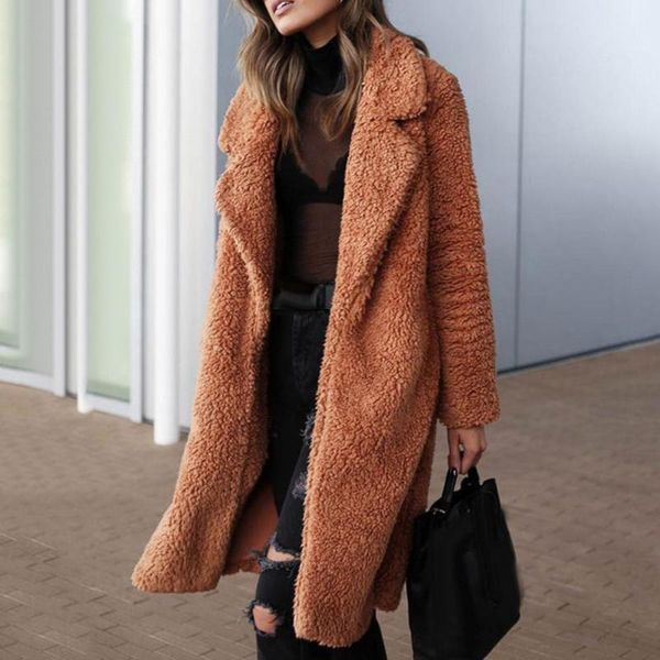 women's wool & blends fashion women winter solid color long sleeve lapel thickened cardigan coat, Black
women's wool & blends fashion women winter solid color long sleeve lapel thickened cardigan coat, Black
