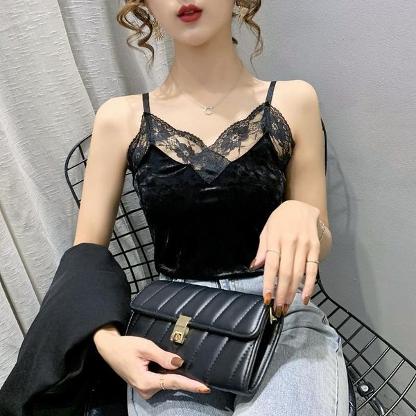 summer woman clothe lace female tank women velvet sleeveless v neck womens camisole halte slim the women's tanks & camis, White
summer woman clothe lace female tank women velvet sleeveless v neck womens camisole halte slim the women's tanks & camis, White