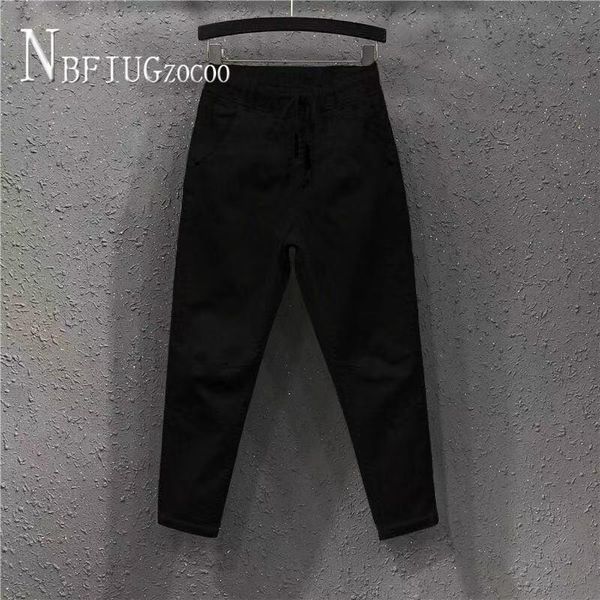 drawstring elastic waist pocket women denim pants ankle length female harem trousers women's & capris, Black;white
drawstring elastic waist pocket women denim pants ankle length female harem trousers women's & capris, Black;white